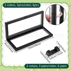 6шт 2 цвета прямоугольный АБС-пластик 3D плавающая рамка держатель дисплея&nbsp;ODIS-GA0001-66