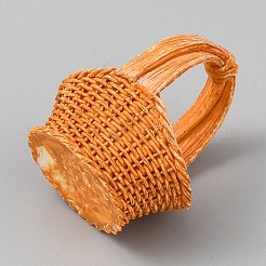 Мини-модель корзины из ротанга из смолы DJEW-CJC0002-04C-01