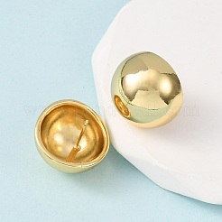 Полукруглые латунные серьги-гвоздики EJEW-D346-07G