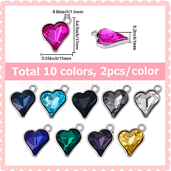 20шт 10 цвета подвески из сплава стекла&nbsp;FIND-BM0001-18