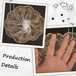 10 ярд полиэстеровой цветочной кружевной ленты с вышивкой OCOR-GF0004-86