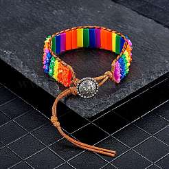 Прямоугольный браслет из бусин из синтетического регалита/императорской яшмы/морских отложений&nbsp;BJEW-SZ0002-32