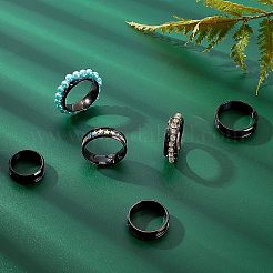 12 шт. 6-х видов оправ для колец из нержавеющей стали с канавками STAS-UN0031-37