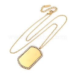 Collane con ciondolo in zirconia cubica micro pavé in acciaio inossidabile 304 per donna&nbsp;NJEW-Z065-08G-02