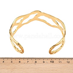 Браслеты-манжеты из нержавеющей стали 304 для женщин&nbsp;LS-BJEW-Z153-01G