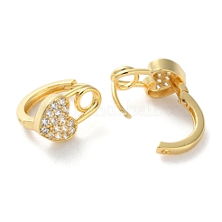 Латунные серьги-кольца из прозрачного кубического циркония EJEW-C121-10G