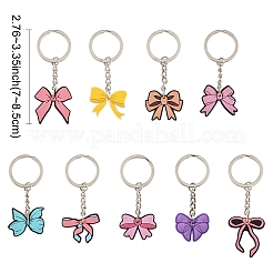 9 шт. 9 стиля пластиковых брелоков-бантов из ПВХ&nbsp;KEYC-YW0001-24