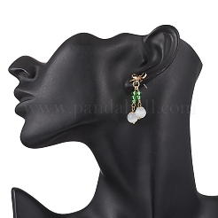 Кошачий глаз свисает с серьгами&nbsp;EJEW-JE06495-02