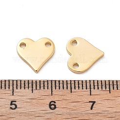 真鍮製コネクタチャーム  ハートリンク  18KGP本金メッキ  10x10x1mm  穴：1.2mm&nbsp;KK-G516-19G