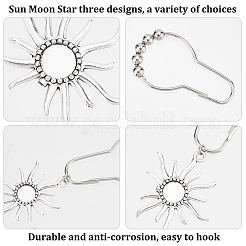 18 шт. 3 стильных железных кольца для занавески для душа в стиле вселенной для ванной комнаты HJEW-OC0001-24