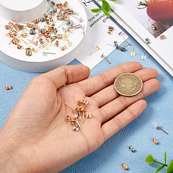 60 шт. 3-цветная плоская круглая фурнитура для сережек-гвоздиков из нержавеющей стали 304&nbsp;STAS-TA0002-47