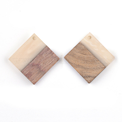 Pendentifs en bois de résine et de noyer&nbsp;RESI-T023-21A