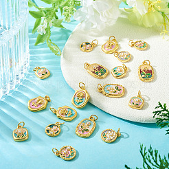 20pcs 10 styles de pendentifs en émail en alliage&nbsp;FIND-TA0009-35