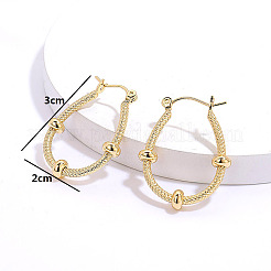 Минималистичные латунные овальные серьги-кольца QO8970