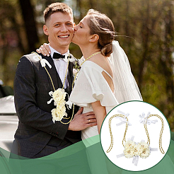 Корсажи на запястье из полиэстера для свадьбы&nbsp;HJEW-OC00253