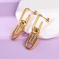 Серьги-гвоздики в форме скрепки из нержавеющей стали 304 EJEW-S279-03G