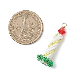 Рождественские свечи-подвески из стеклянных бусин&nbsp;PALLOY-MZ01003-03