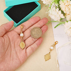 Овальный подвесной декор из нержавеющей стали 304 и стекла&nbsp;HJEW-CA00007