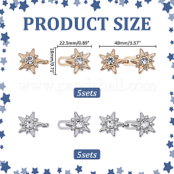 10 шт. 2-цветные регулируемые булавки для джинсов из сплава со звездами&nbsp;AJEW-ME0002-24