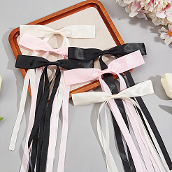 Заколки для волос из кожи аллигатора с бантом из полиэфирной ленты AJEW-CP0008-40A