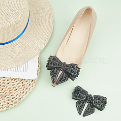 2 pz decorazioni per scarpe staccabili con fiocco di cristallo e strass&nbsp;FIND-GO0002-06B