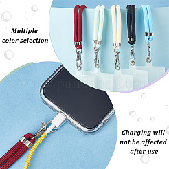 5 комплект двухцветных регулируемых нейлоновых шнурков для телефона на шею AJEW-GA0005-50