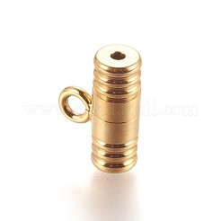 304ステンレススチール製ネジ留め  イオンプレーティング（ip）  カン付き  コラム  ゴールドカラー  13x18x7mm  穴：2mmと3mm&nbsp;STAS-P237-18G
