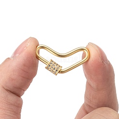 Латунь микропаве кубический цирконий винт карабин подвески с замком ZIRC-G160-60G