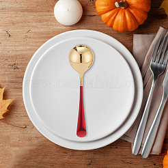 6 шт. чайная ложка из нержавеющей стали 304 двух цветов AJEW-GO0001-12