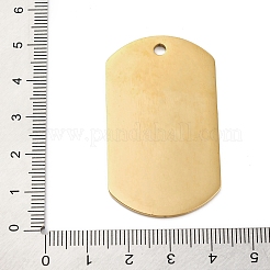 ステンレスペンダント201個  メッセージチャーム  文字チャーム付きの長方形  ゴールドカラー  49x28x1.8mm  穴：3mm&nbsp;STAS-R002-02G-01