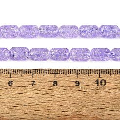 透明クラックルガラスビーズ連売り  コラム  ミディアムスレートブルー  9~9.5x6~6.5mm  穴：1~1.2mm  約43個/連  15.55~15.75''（39.5~40センチメートル）&nbsp;GLAA-NH0001-04-A07