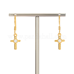 Серьги с подвесками из латуни с крестом VT2917