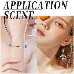 8 шт. 2-цветные латунные бусины-авиапланы с микропаве из кубического циркония&nbsp;ZIRC-BBC0002-58