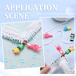 18шт. силиконовый стопор для спиц в виде кактуса в стиле анимал AJEW-SC0002-35