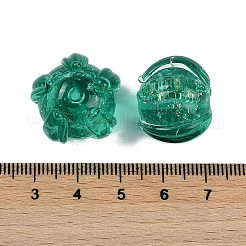 Ручной золотой фольги стеклянные бусины Lampwork&nbsp;FOIL-K003-03F