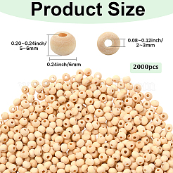 Натуральные незаконченные деревянные бусины&nbsp;WOOD-SP0001-62A