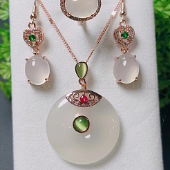 Ожерелья с подвесками-пончиками из натурального халцедона FS-WG77C10-01