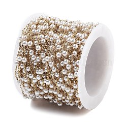 Круглые цепочки из бисера ручной работы с имитацией жемчуга CHS-P019-09A-G