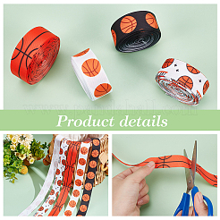 4 рулон 4-цветной репсовой ленты с принтом в виде спортивного мяча OCOR-PH0004-07B