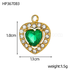 Подвески из нержавеющей стали 304 с кубическим цирконием&nbsp;STAS-OY004-02G