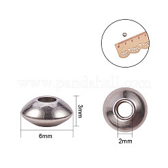 Perline distanziatrici piatte e rotonde in acciaio inossidabile 304&nbsp;STAS-NB0004-06P
