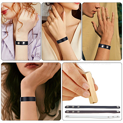 18 pulsera de cuero sintético con cierre a presión para hombre y mujer.&nbsp;BJEW-CY0001-13B