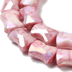 Стеклянные бусины с гальваническим покрытием &nbsp;GLAA-D013-06H