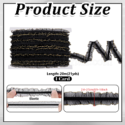 20 м нейлоновая эластичная плиссированная кружевная лента&nbsp;OCOR-WH0070-258A-01