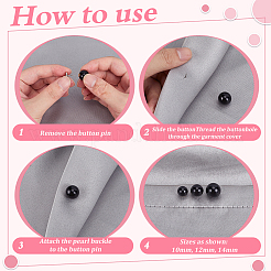 60 broche de solapa antideslumbrante de imitación de perla de plástico de 3 estilos&nbsp;JEWB-MA0001-04C