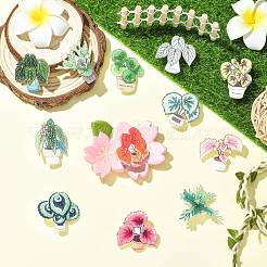 24 stücke 12 arten pflanze acryl anstecknadel brosche pin&nbsp;JEWB-CJ0003-38