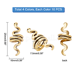 40 шт. 4-цветные бусины из цинкового сплава для волос&nbsp;PALLOY-PH0001-89