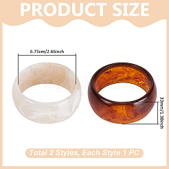 2шт. двухцветные акриловые браслеты для женщин BJEW-UN0001-75