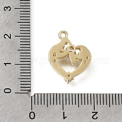 Pendenti in ottone con micro pavé di zirconi trasparenti per San Valentino&nbsp;KK-A302-04G