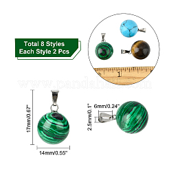 Подвески из натуральных и синтетических драгоценных камней в стиле 16 шт.&nbsp;G-NB0003-04